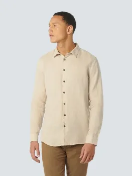 Shirt Linen Solid, Leinenhemd, Farbe: cement